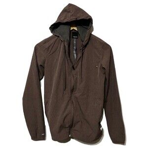 Vuori  Stylish Outdoor Jacket Full-Zip Hooded Umber Heather Women’s XS Brown